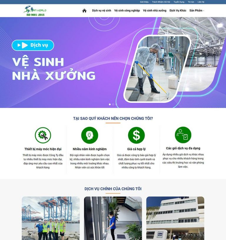 Thiết Kế Website Dịch Vụ Vệ Sinh