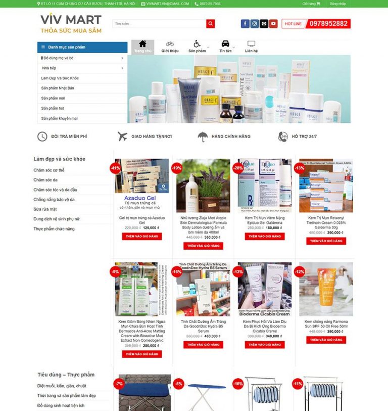 Thiết Kế Website Siêu Thị Trực Tuyến Vivmart