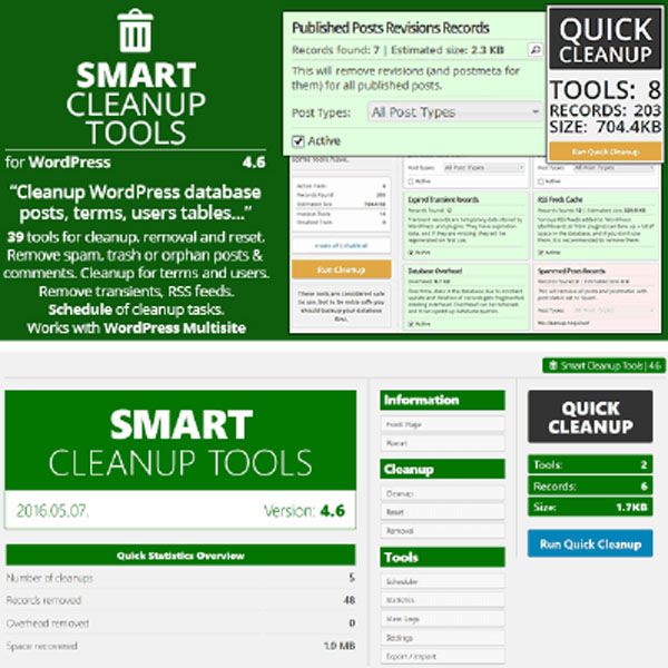 Yêu thích ( 0 ) Hệ thống item update tự động bởi Chợ Wordpress! Smart Cleanup Tools