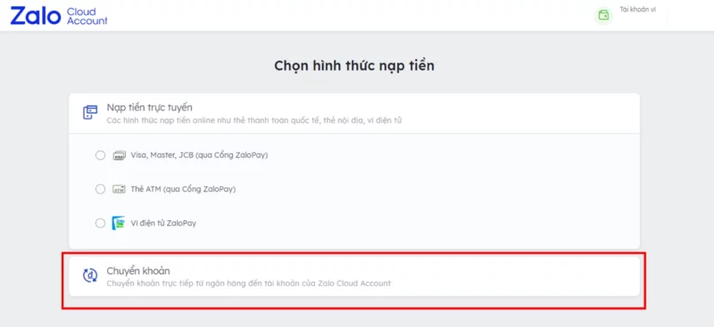 Hướng dẫn nạp tiền vào ZCA bằng phương thức chuyển khoản nhanh Hướng dẫn nạp tiền vào ZCA bằng phương thức Chuyển khoản nhanh