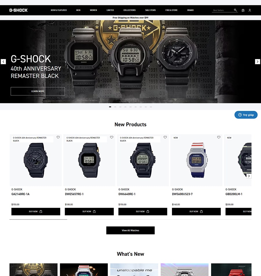 thiet ke website dong ho gshock 1