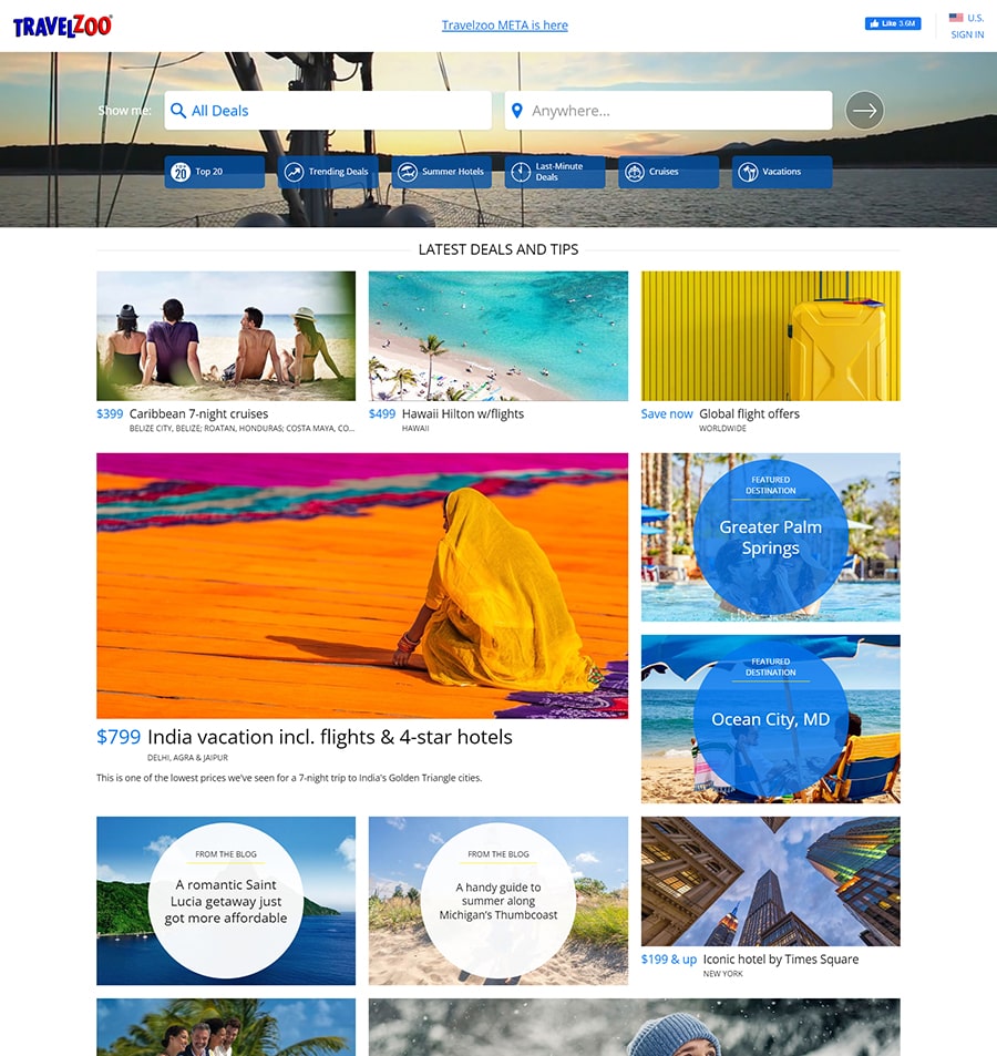 thiet ke website du lich travelzoo 2