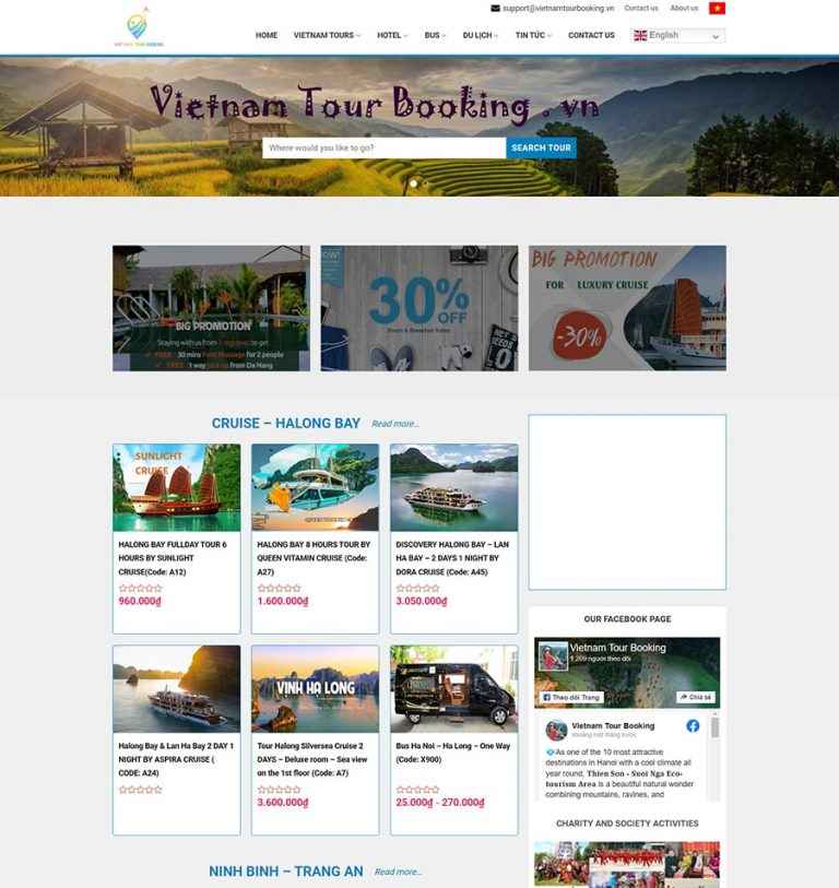 thiet ke website du lich vietnam tour booking 2