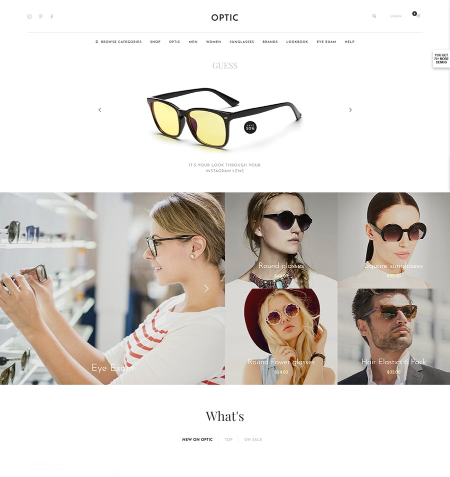 thiết kế website kính mắt