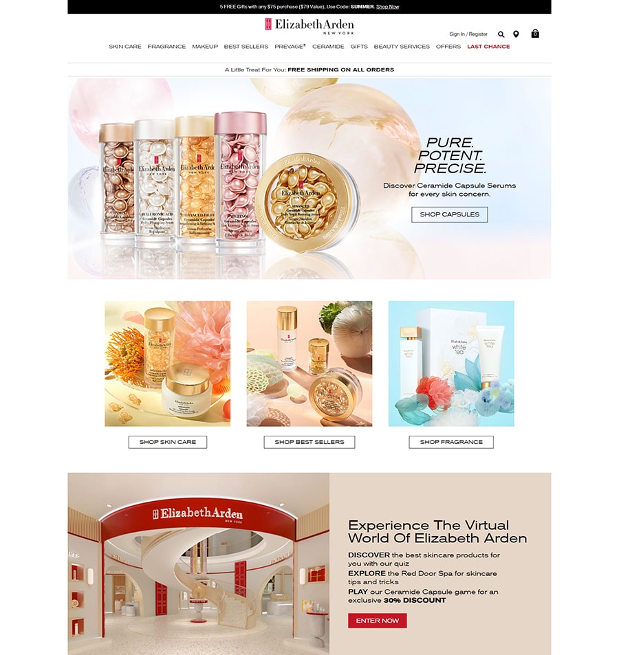 thiet ke website my pham elizabeth arden 2