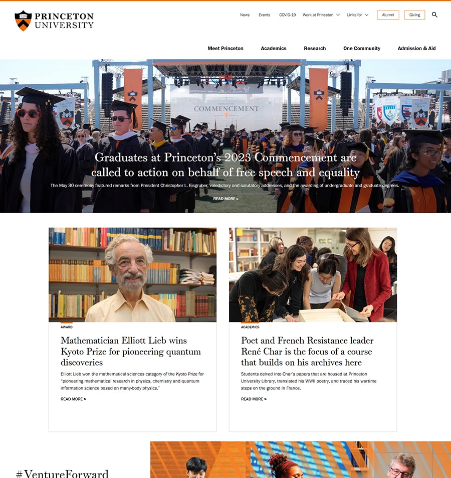 thiet ke website truong dai hoc princeton 2