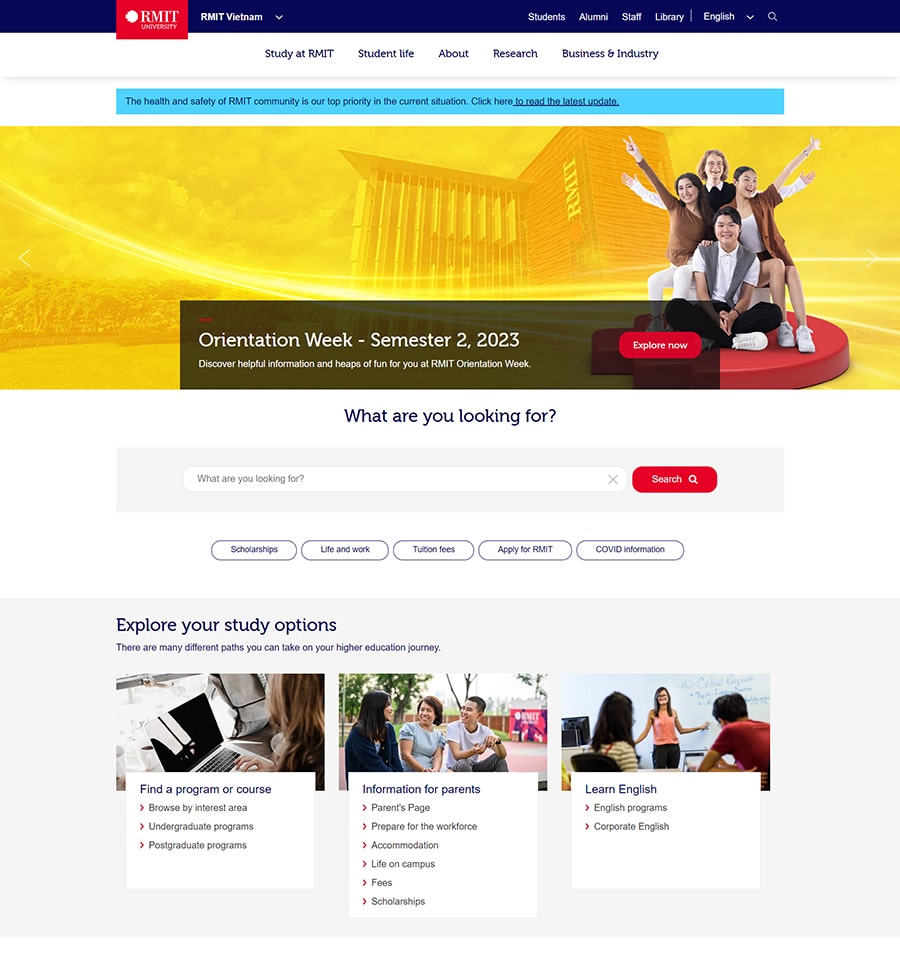 thiet ke website truong dai hoc rmit 1