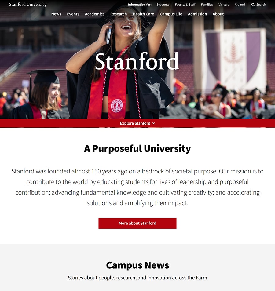 thiet ke website truong dai hoc stanford 2