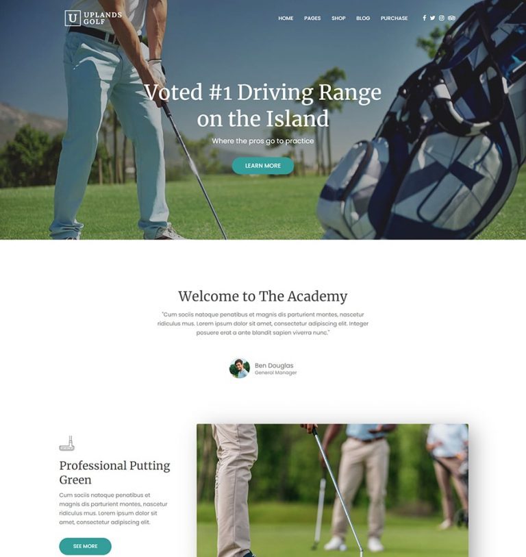thiet ke website uplands golf 1