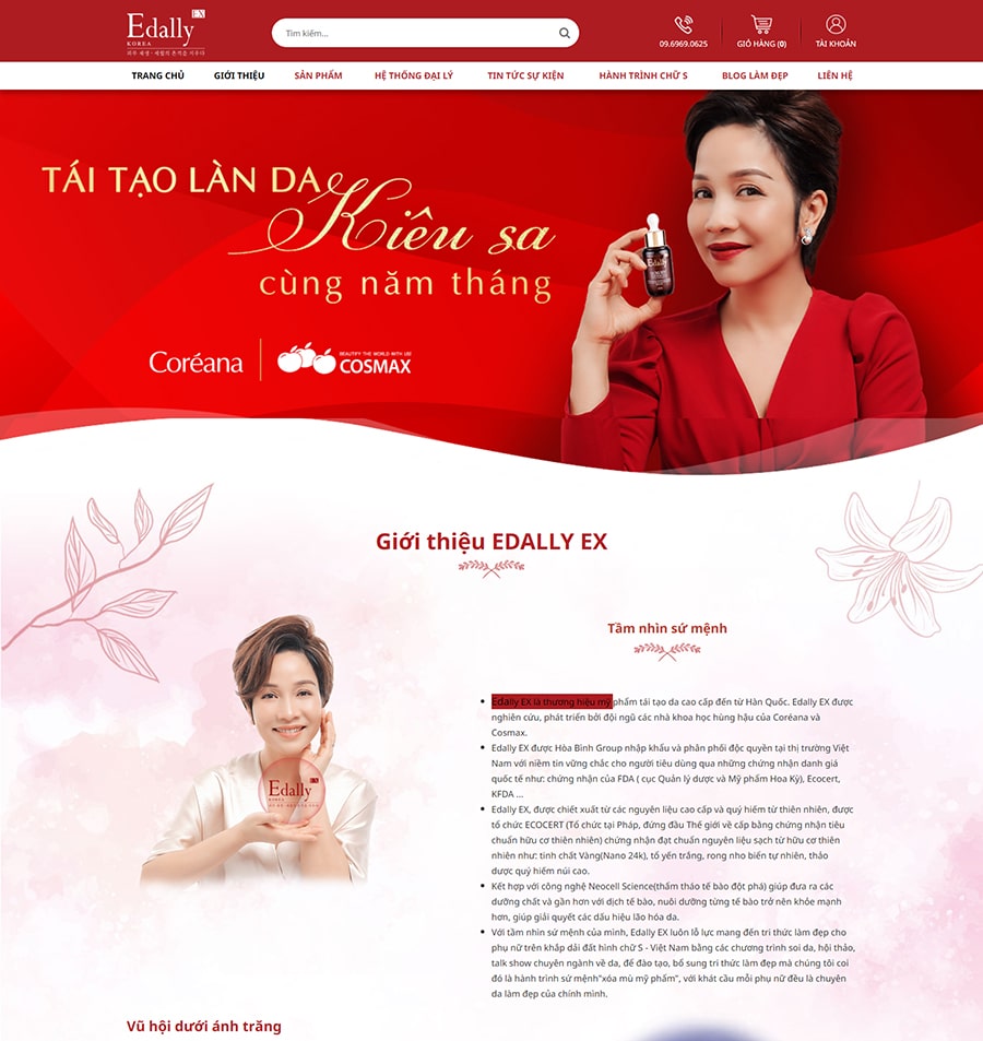 thiet ke website my pham edally ex 1