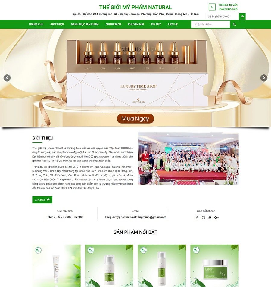 thiet ke website the gioi mxy pham natural 1