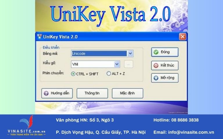 Unikey Vista 2.0 – Tiện ích gõ tiếng Việt hiệu quả