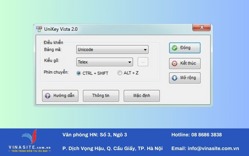 Unikey Vista 2.0 - Tiện ích gõ tiếng Việt hiệu quả