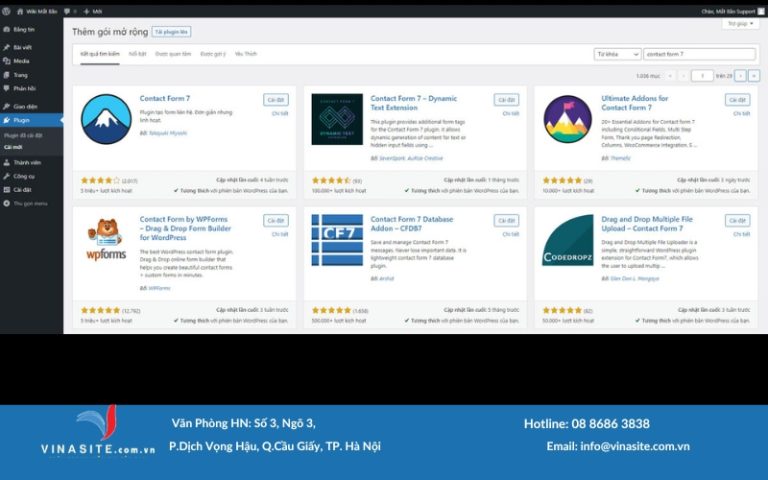Hướng dẫn tích hợp Liên hệ – Contact Form 7 vào website WordPress