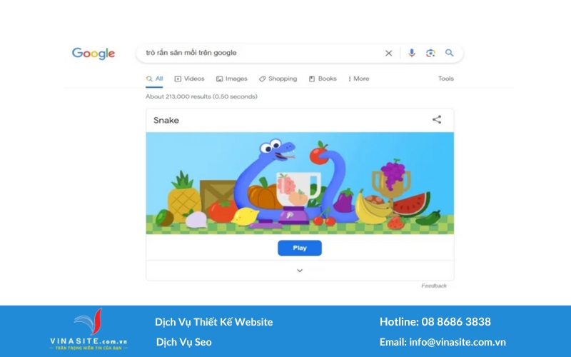trò rắn săn mồi trên google