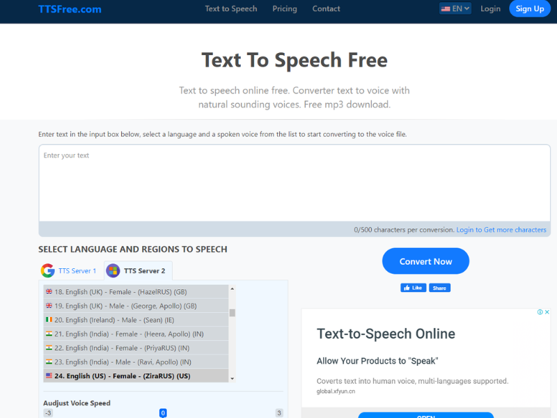TTSFree.com – Tạo giọng nói online nhanh chóng