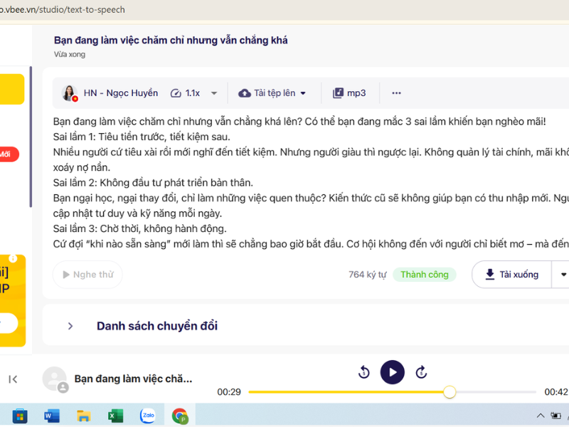 Sáng tạo nội dung bằng AI từ ý tưởng với ChatGPT đến giọng đọc cảm xúc với Vbee AIVoice Chuyển nội dung thành giọng đọc cảm xúc bằng Vbee AIVoice