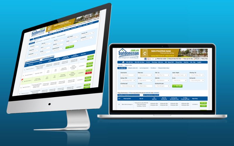 Thiết kế web môi giới bất động sản