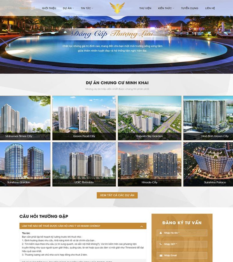 Thiết kế web môi giới bất động sản