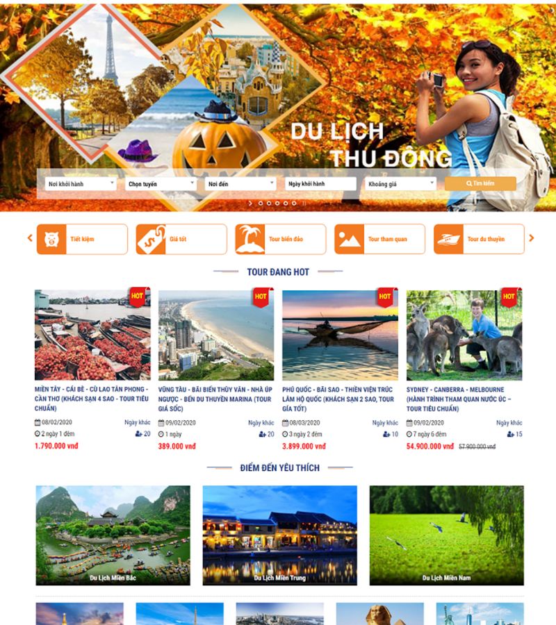 Thiết kế website công ty lữ hành