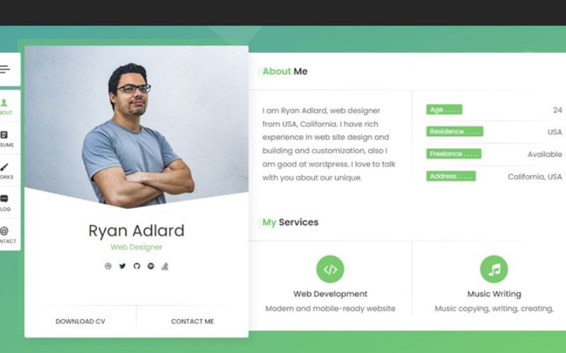 Thiết kế website CV trực tuyến