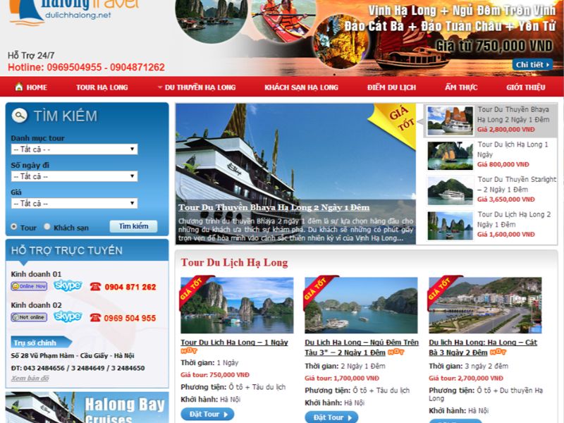 Thiết kế website đặt tour trực tuyến