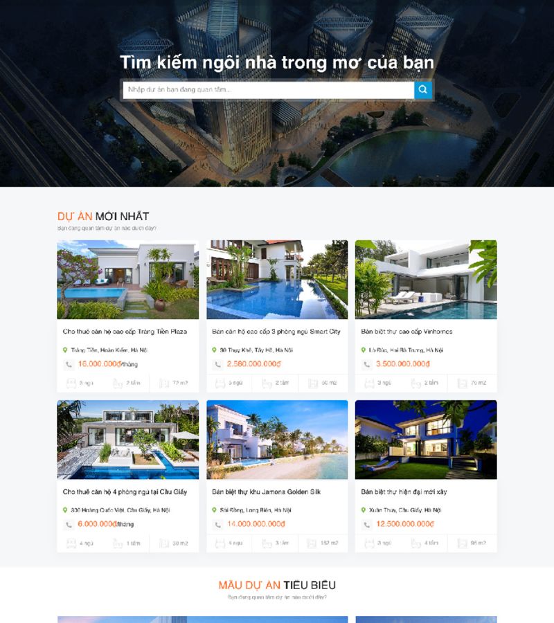 Thiết kế website dự án căn hộ