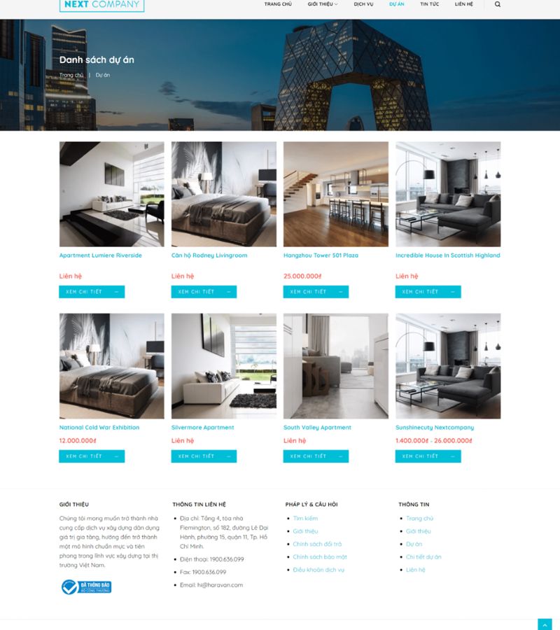 Thiết kế website dự án căn hộ