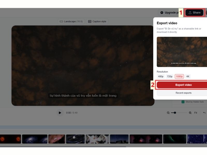 Tạo video từ website