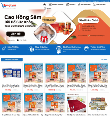 Thiết kế Website bán hàng Hanghanchinhhang.vn hanghanchinhhang vn1