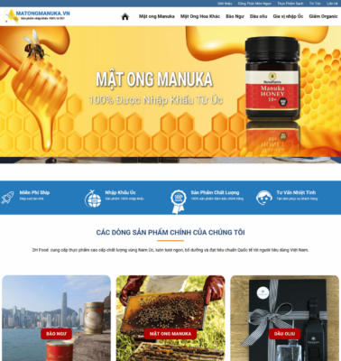 Thiết kế Website bán mật ong MATONGMANUKA.VN matongmanuka vn1