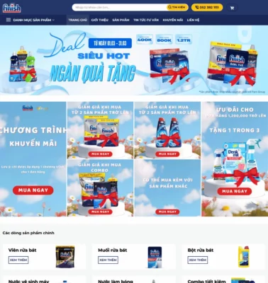 Thiết kế Website bán sản phẩm rửa bát Finish vienruabatfinish vn1