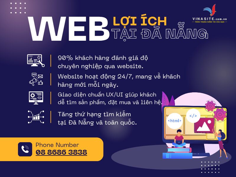 Thiết kế website tại Đà Nẵng đẹp, tốc độ nhanh, chuẩn SEO Một website chuyên nghiệp mang lại lợi ích gì cho doanh nghiệp Đà Nẵng